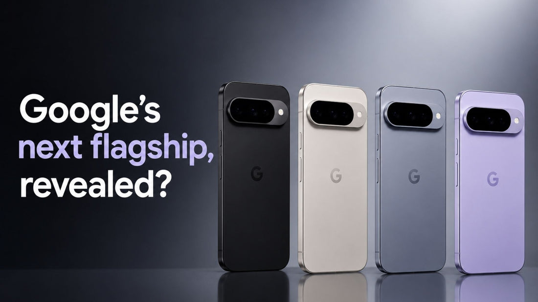 AI-generated image of four Google Pixel phones in different colors side by side