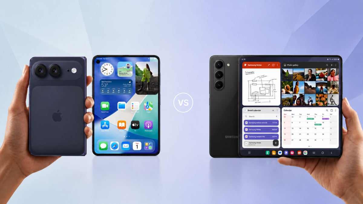 AI生成画像：噂のiPhone FoldとGalaxy Z Fold 8 Wide 