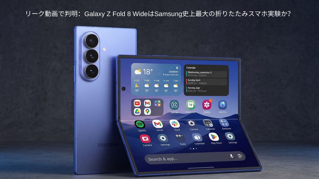  折りたたみ式スクリーンデザインとトリプルリアカメラを搭載したGalaxy Z Fold 8のレンダリング 