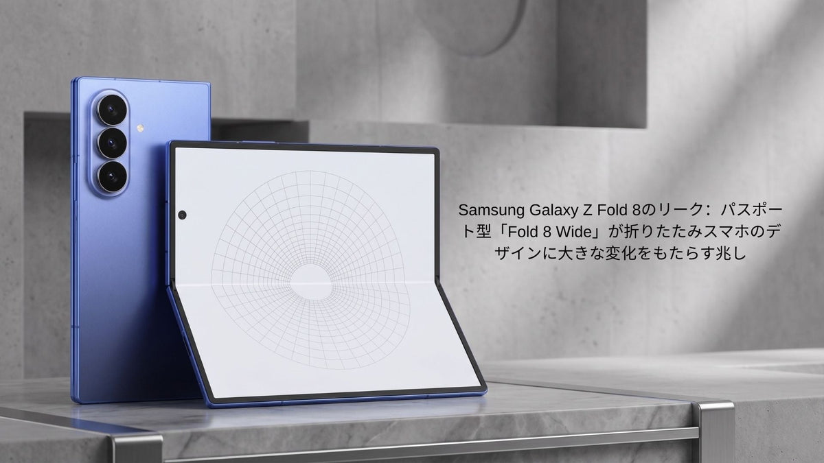 Samsung Galaxy Z Fold 本体 Samsung Galaxy Z Fold 8 リーク：ワイドデザインと主要スペック
