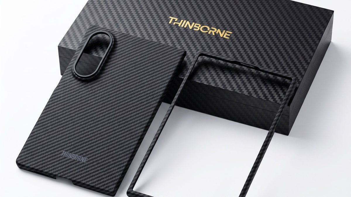 Thinborne case front and back and box