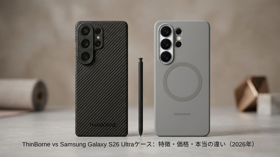 ThinBorneとSamsungシリコンMagSafe対応Galaxy S26 Ultraケースの比較画像