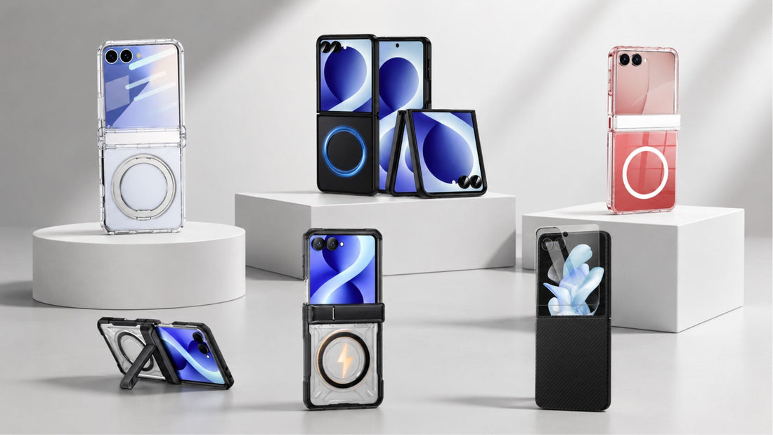 Galaxy Z Flip 8 case options in a minimalist background