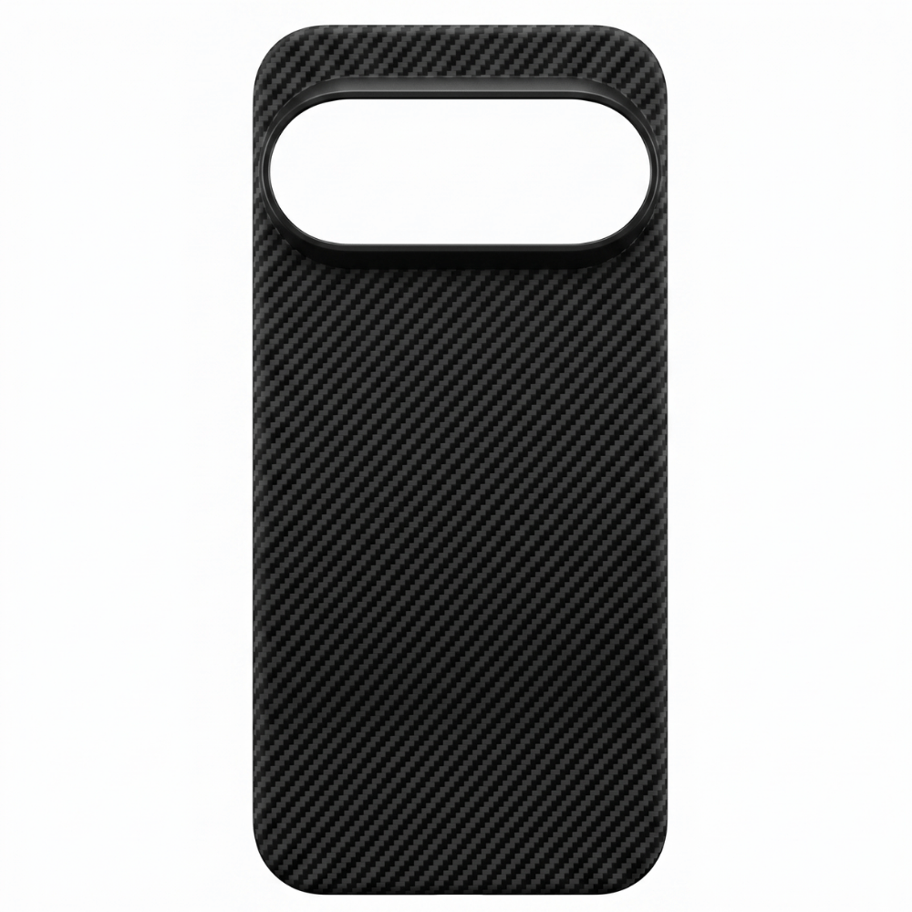 Pixel 11 Pro XL ケース - 薄型ブラックアラミド繊維背面カバー