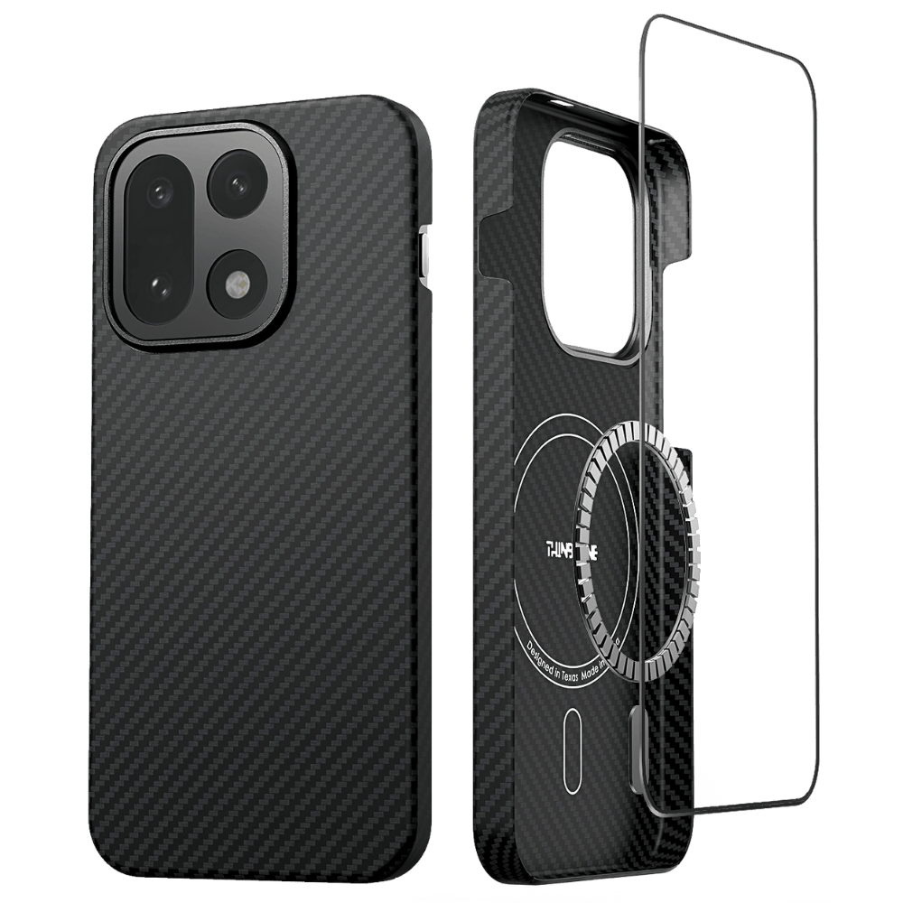 OnePlus 15 超薄型ケースと強化ガラス液晶保護フィルム 前後ビュー