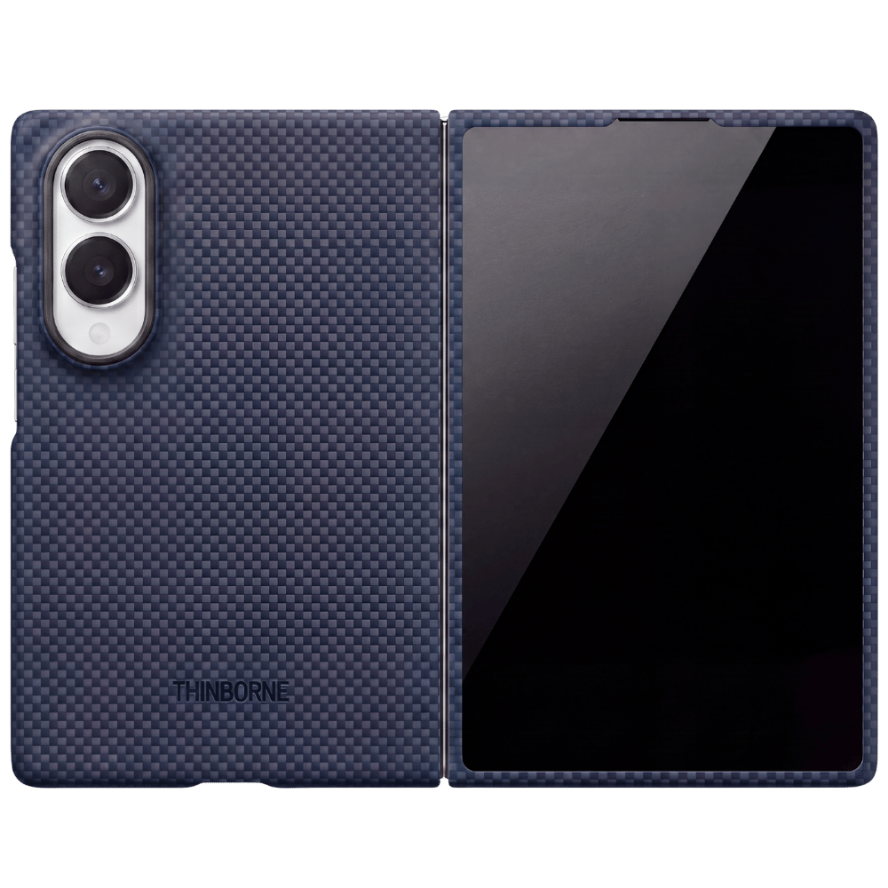 thinborne Galaxy Z Fold8 ケース 超薄型 アラミド繊維ケース カーボンファイバー調 ブラック