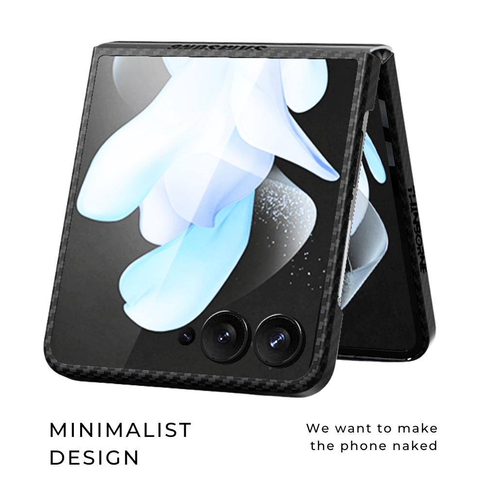 ミニマルなデザインで本体の美しさを損なわないGalaxy Z Flip 8用ブラック保護ケース。