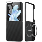 画面保護フィルムとMagSafe対応リングが付属したGalaxy Z Flip 8 用ブラックケース。
