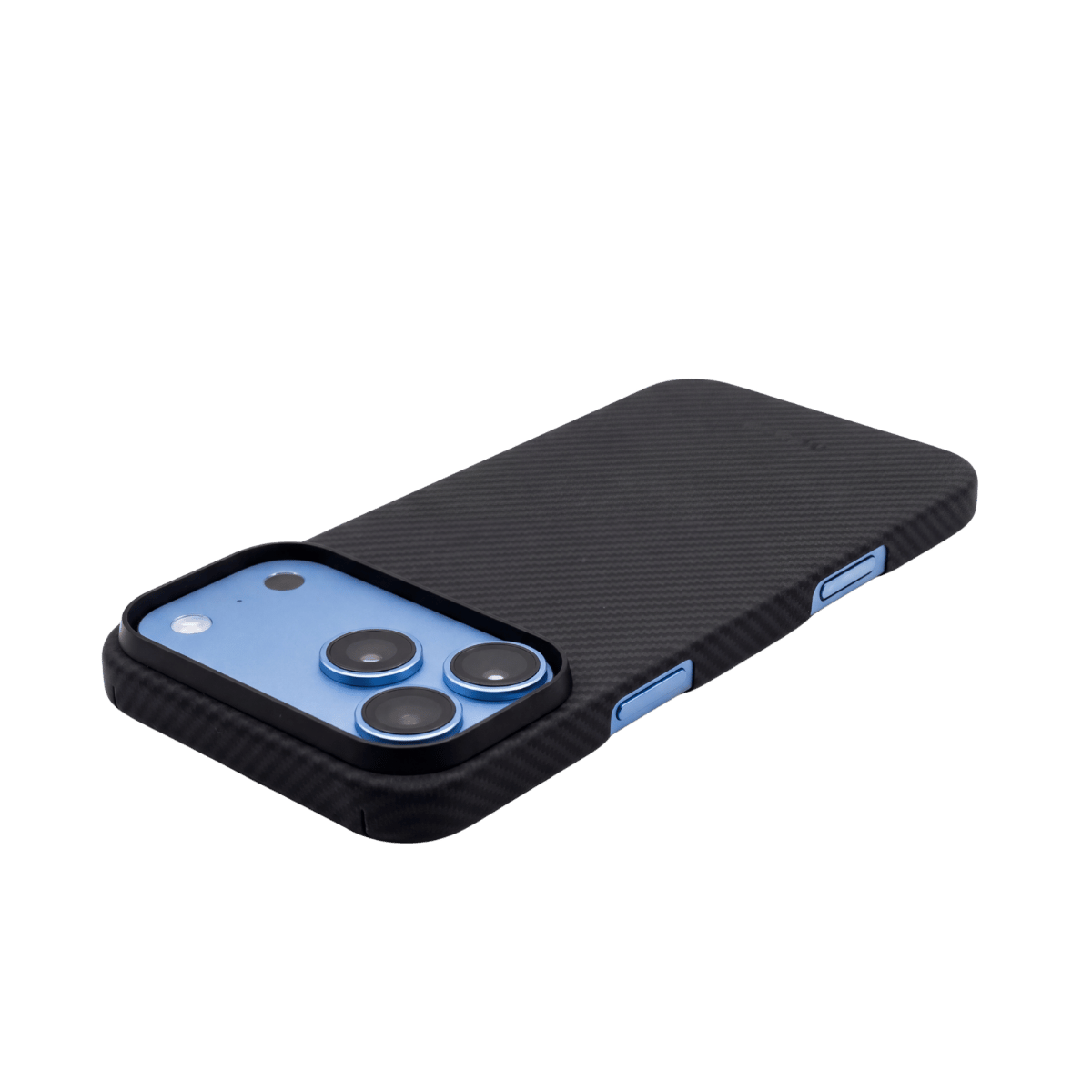iPhone 18 Pro 超薄型ケース 背面とカメラ周り ブラックアラミド繊維