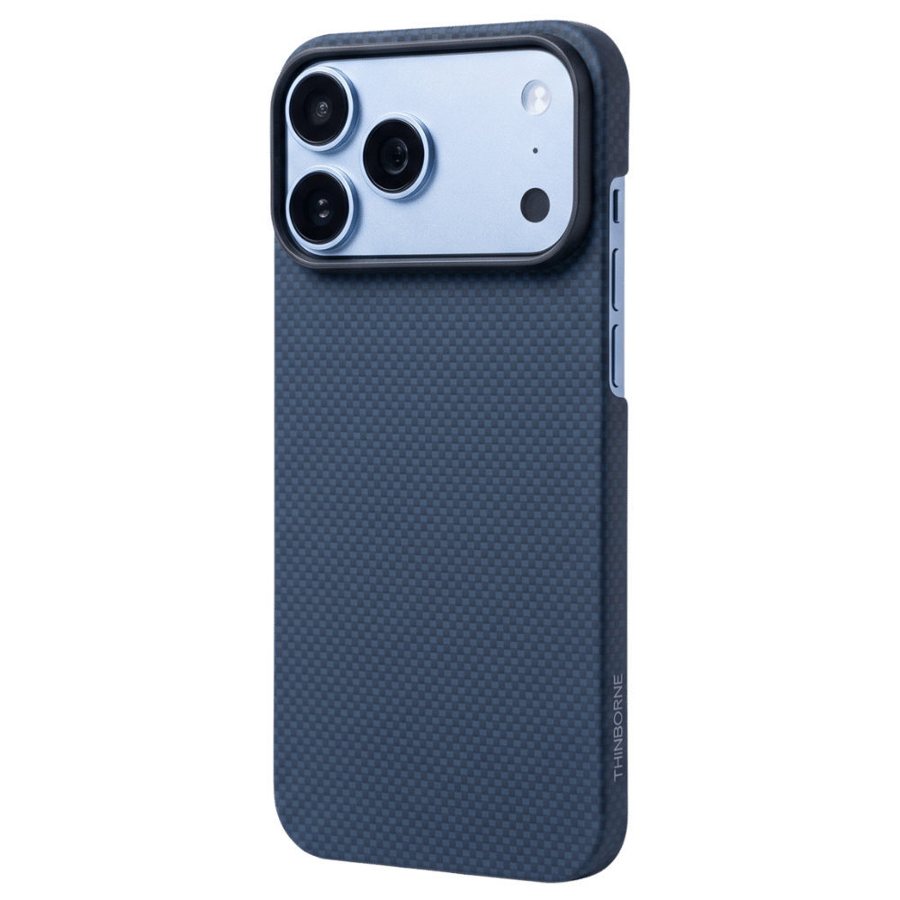 ネイビーのiPhone 18 Pro Max ケース｜極薄設計の高級アラミド繊維ケース