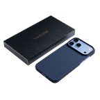 ThinborneのネイビーiPhone 18 Pro ケース｜高級アラミド繊維の質感と専用パッケージ