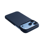 ThinborneのネイビーiPhone 18 Pro ケース｜アラミド繊維の質感が際立つ背面デザイン
