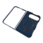 iPhone Duoケース 内側のMagSafe対応マグネットリング。ヒンジ部分で開閉できる2パーツ構造