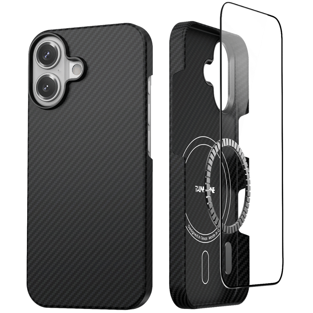 iPhone 17 ケースの内部構造。強力なマグネットリングとアラミド繊維のレイヤー構造を可視化した画像。