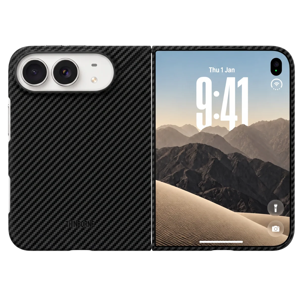 iPhone Duo 超薄型ケース｜アラミドファイバー｜MagSafe対応 | ブラック