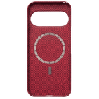 マグネットリングを内蔵した Google Pixel 11 用レッドアラミド繊維風ケースの内側面