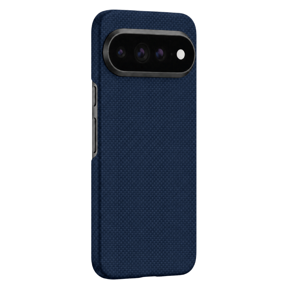 Google Pixel 11 Pro XL ケース - ネイビーブルーのアラミド繊維とカメラ保護フレーム