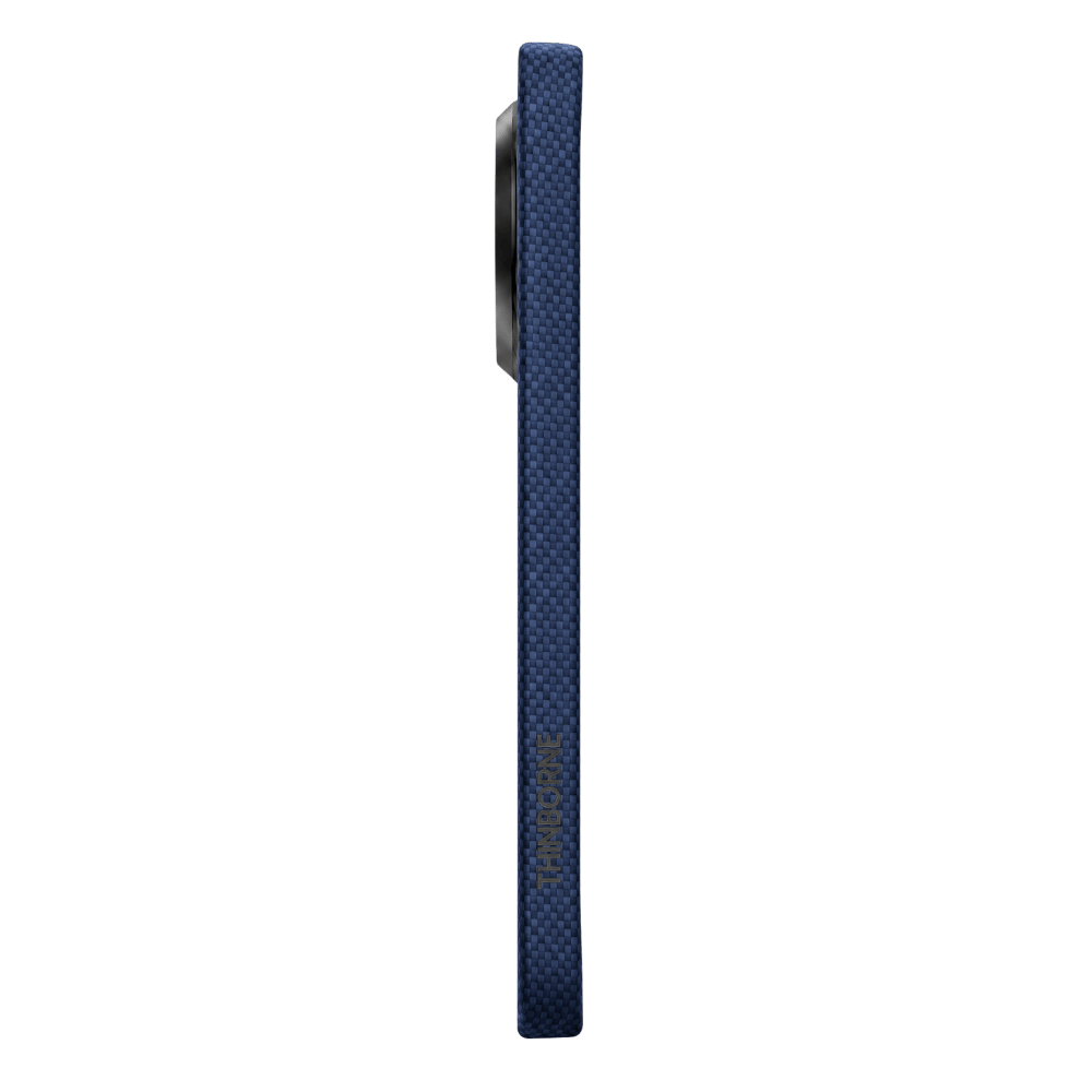 極薄 Pixel 11 Pro XL ケース - ネイビーのサイドフレームとThinborneロゴ