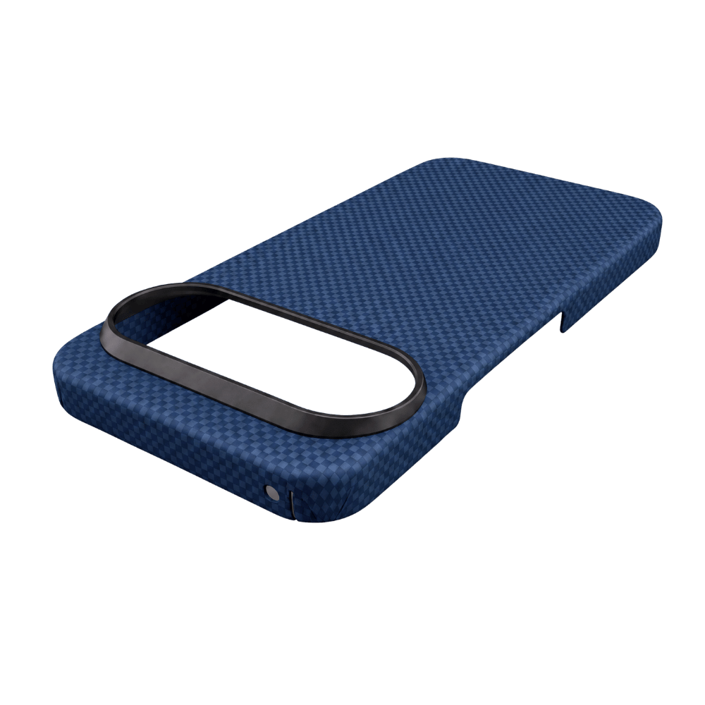 Pixel 11 Pro XL ケース - 斜め角度からのスタイリッシュなネイビーブルーデザイン