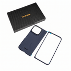 THINBORNE 公式ボックスと Google Pixel 11 Pro Fold 用ネイビーブルーアラミド繊維製2ピース型超薄型ケースセット