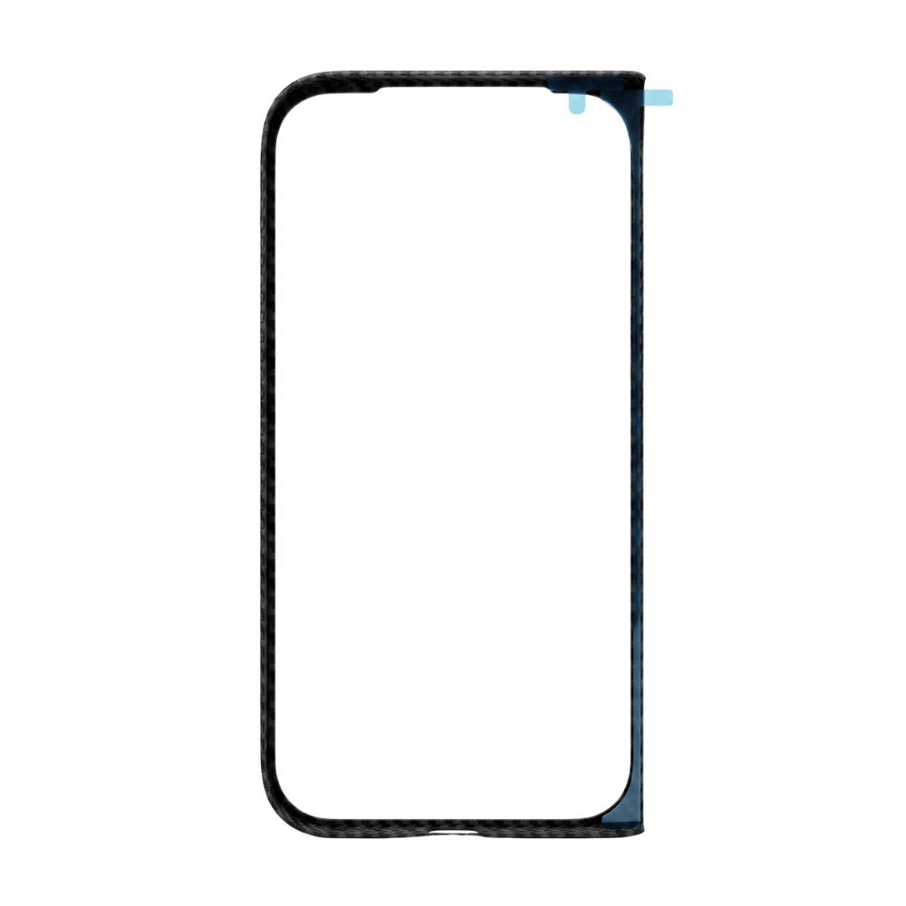 固定用ガイドテープがついた Google Pixel 11 Pro Fold 用ブラックのフロント画面保護フレーム