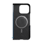 マグネットリングと固定用テープを備えた Google Pixel 11 Pro Fold 用ブラックケース背面の置型内側面