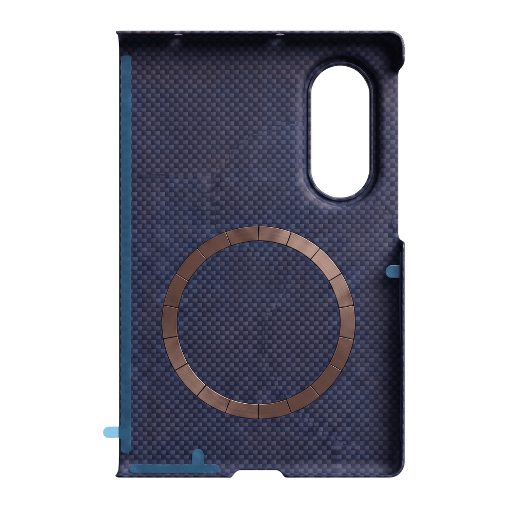 取り付け用保護テープを備えた Galaxy Z Fold 8 用ネイビーブルーのフロント画面保護フレーム
