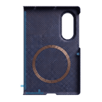 取り付け用保護テープを備えた Galaxy Z Fold 8 用ネイビーブルーのフロント画面保護フレーム
