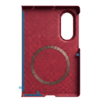 マグネットリングと粘着テープを備えた Galaxy Z Fold 8 用レッドケース本体の内面