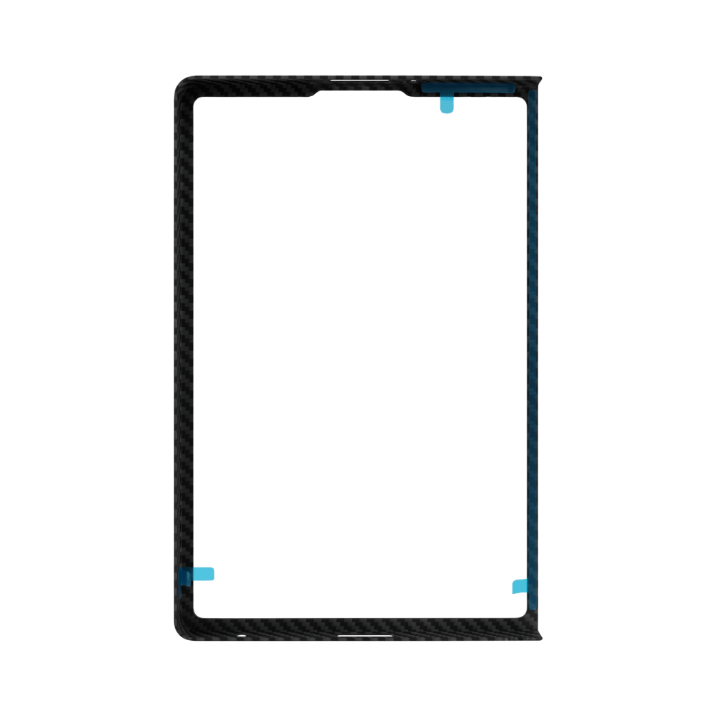 固定用粘着テープがついた Galaxy Z Fold 8 用ブラックのフロント画面保護フレーム内面